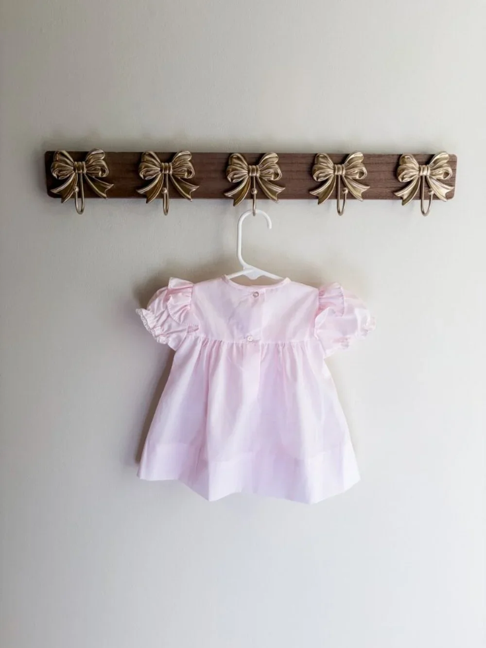 Alexis girls size 3 months Pink Baby Dress Puff Sleeve Lace Ribbon Toddler Dress